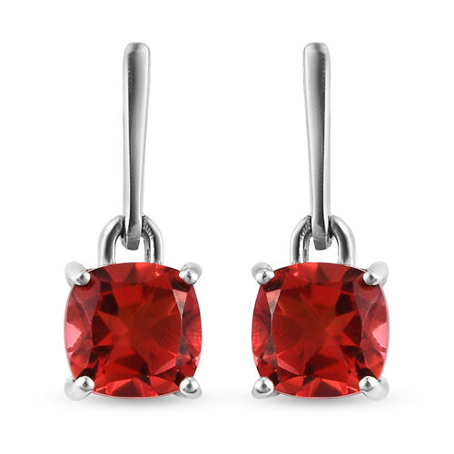 Padparadscha Triplett Quarz Ohrringe 925 Silber platiniert ca. 3,40 ct image number 0