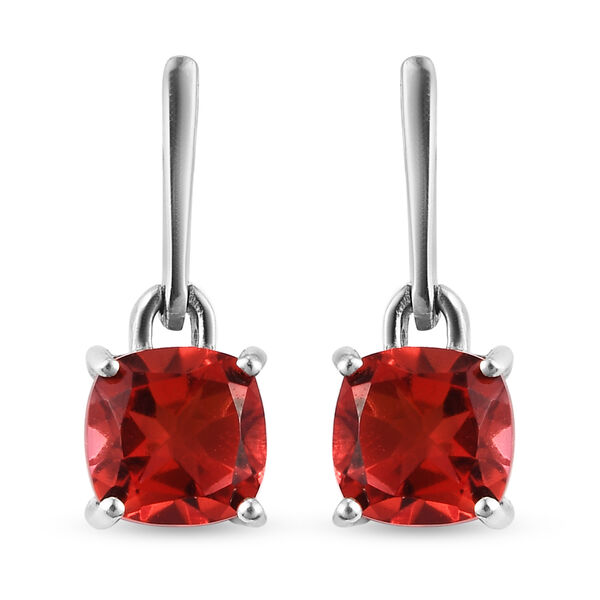 Padparadscha Triplett Quarz Ohrringe 925 Silber platiniert ca. 3,40 ct image number 0