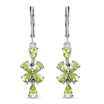 Nat&uuml;rliche Peridot-Ohrringe, Edelstahl ca. 2,82 ct