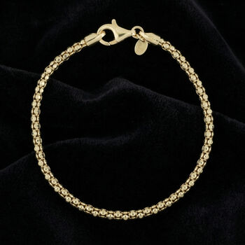 LA BELLA feinstes handgefertigtes Italienisches 925 Silber vergoldet Armband ca. 19 cm ca. 3,82g