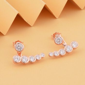 Zirkonia ros&eacute;vergoldete Ohrringe - 2,50 ct.