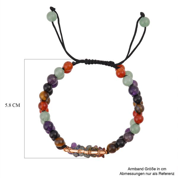 Mehrfarbiges Edelstein Armband, ca. 15.25 cm, Messing  ca. 69.00 ct image number 4