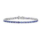 D’joy Tansanit, Weißer Diamant Armband ca. 20 cm 925 Silber rhodiniert ca. 8,72 ct.