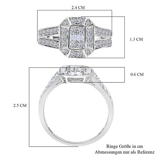 LUXURIOUS DIAMOND -Lab Grown Diamant SI Ring 925 Silber rhodiniert (Größe 21.00) ca. 1.00 ct image number 5