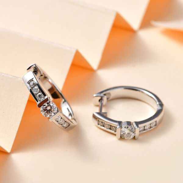 Moissanit Ohrringe, 925 Silber rhodiniert - 0,81 ct. image number 2