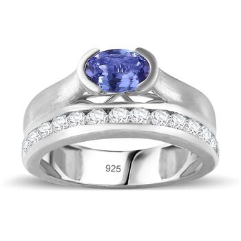 Tansanit und Zirkon Ring - 1,66 ct.
