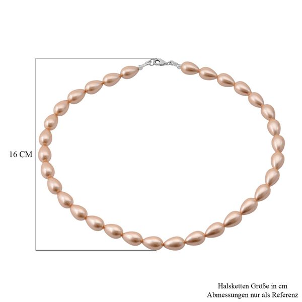 Goldene Muschelkernperle Halskette ca. 45 cm, 925 Silber image number 5