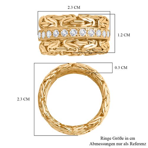 Royal Bali - Lab Grown Diamant SI-GH Ring 925 Silber (Größe 17.00) ca. 0.66 ct image number 5