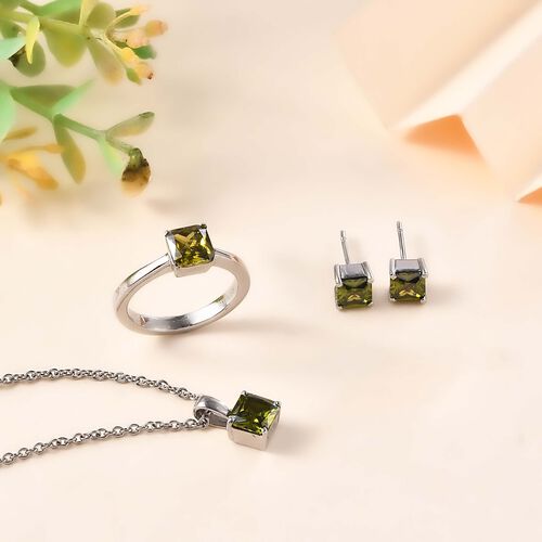 Peridot kubisches Zirkonia-Schmuckset image number 1