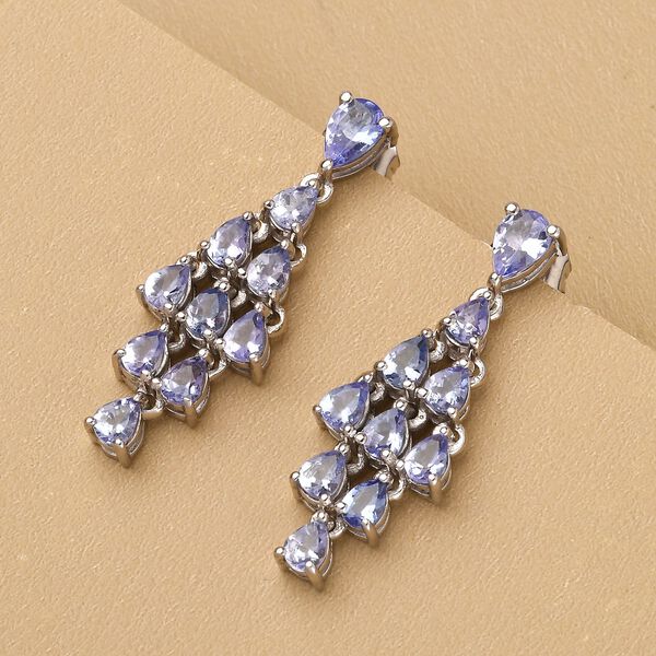 Tansanit Ohrh&auml;nger in Silber, 3,21 ct. image number 2