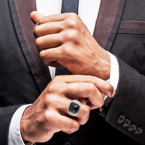 Kalifornien schwarze Jade Ring Edelstahl  ca. 14,78 ct image number 3