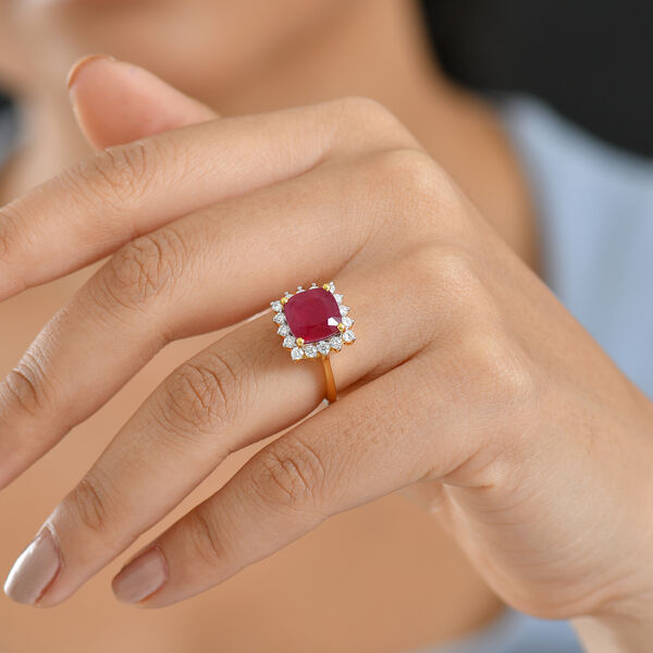 D'Joy AA afrikanischer Rubin und Moissanit Ring - 5,64 ct. image number 2