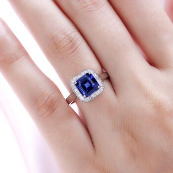 RHAPSODY AAAA Tansanit und VS EF Diamant Ring in 950 Platin - 3,41 ct.