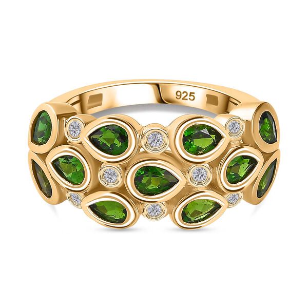 Nat&uuml;rlicher Chromdiopsid und Zirkon-Ring - 2,15 ct.