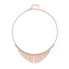 Weißer Kristall Halskette, ca. 40.5 cm, roséfarben