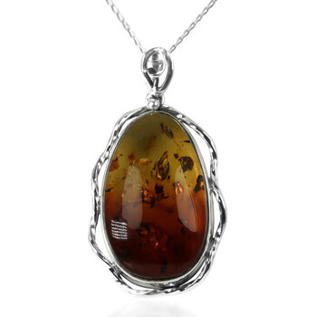 Nat&uuml;rlicher Baltischer Bernstein Anh&auml;nger 925 Silber