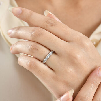 LUXURIANT SGL zertifizierter VS-EF Labor Diamant Ring, 925 Silber rhodiniert - 0,99 ct.