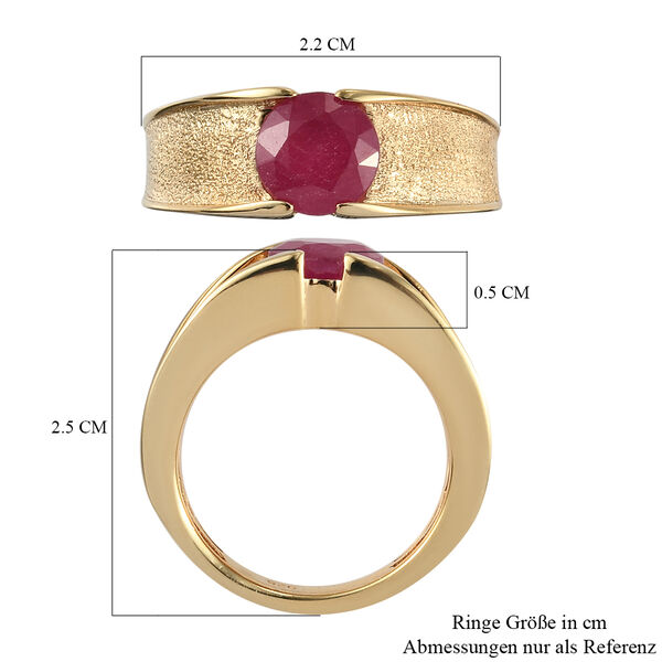 Afrikanischer Rubin-Ring, (Fissure gef&uuml;llt), 925 Silber vergoldet image number 6