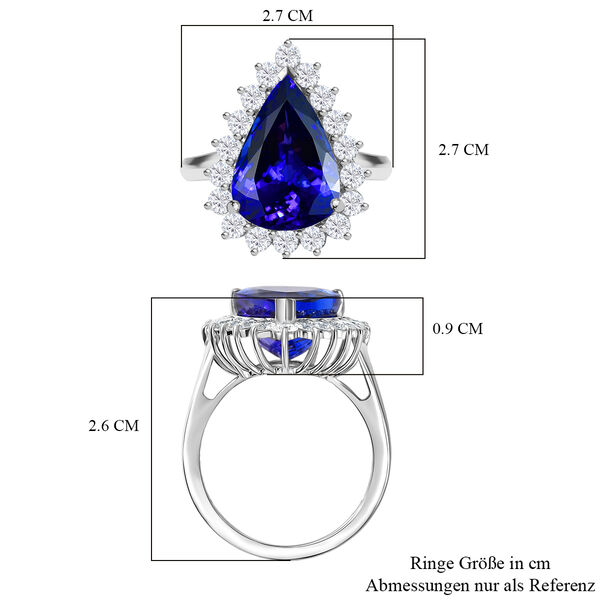 RHAPSODY AAAA Tansanit und VS Diamant Ring in 950 Platin - 11,34 ct. image number 6