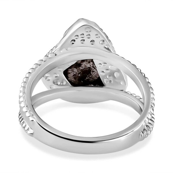 Meteorit Ring 925 Silber rhodiniert (Gr&ouml;&szlig;e 17.00) ca. 12,56 ct image number 6