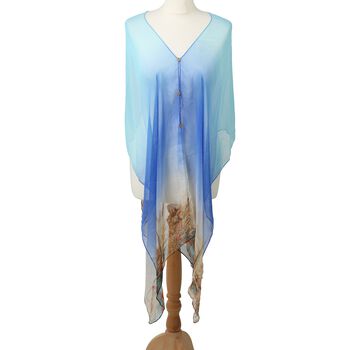 Leichte Tunika in Blau-Wei&szlig; mit Hafenmuster