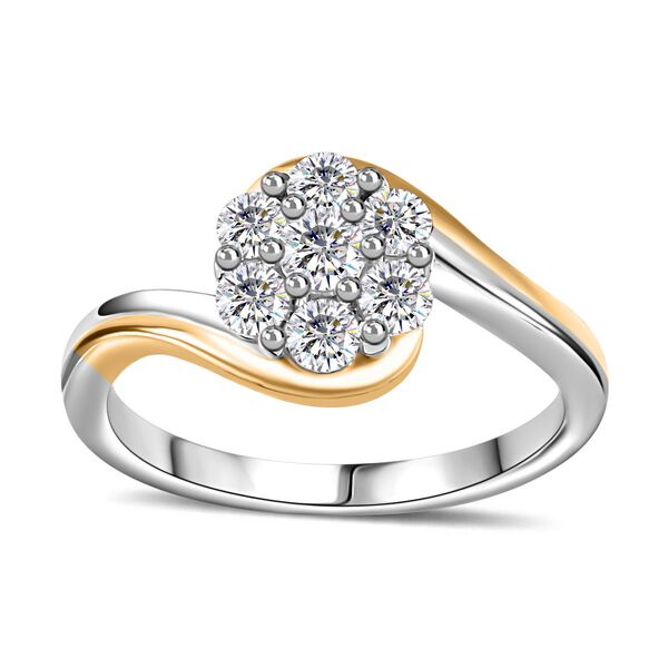 Moissanit Ring, 925 Silber, bicolor, (Größe 20.00) ca. 0.53 ct image number 5