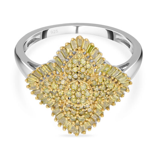 Gelber Diamant Cluster Ring - 1 ct. image number 0