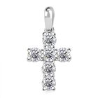 J Francis gefertigt mit SWAROVSKI Weißer Swarovski Kristall Anhänger 925 Silber platiniert