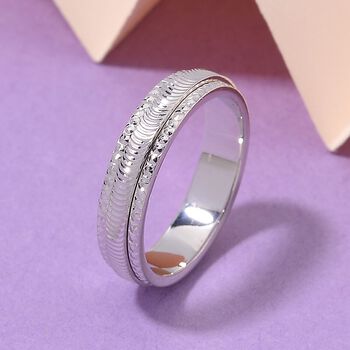 Strukturierter Bandring in 950 Platin