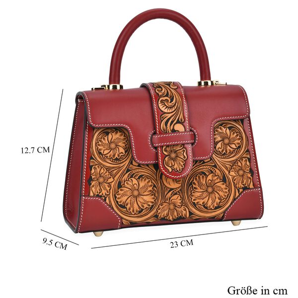 Grand Pelle  - Echtleder Handtasche, bordeaux rot image number 7