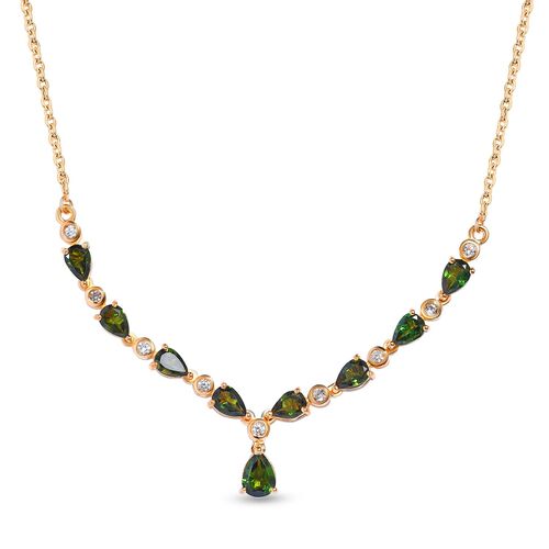 Natürliche Chrom Turmalin und Zirkon-Halskette - 3,74 ct. image number 0