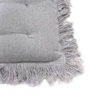 2er Set Stuhlpolster aus 100% Baumwolle mit Fransen und Bändern, 40x40x3 cm, Grau, 2 tlg. image number 4