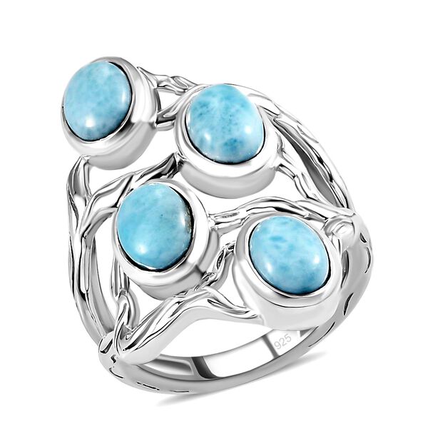 Larimar Ring  925 Silber Platin-&Uuml;berzug image number 4