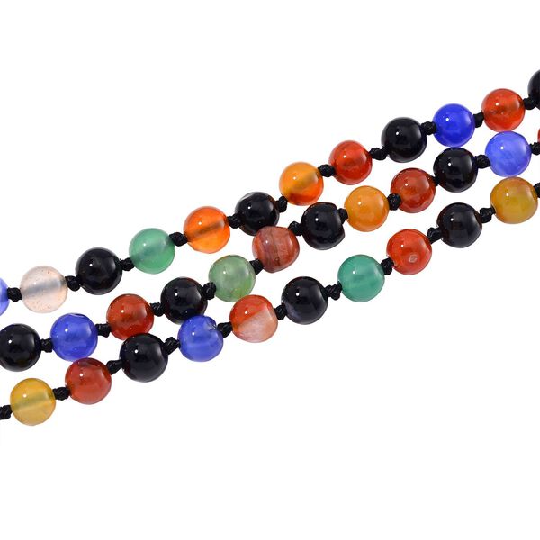 Dreilagige Multi-Edelstein-Halskette, 150cm - 304,20 ct. image number 4