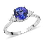 Rhapsody AAAA Tansanit, Weißer Diamant Ringe 950 Platin (Größe 17.00) ca. 2.10 ct