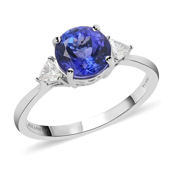 RHAPSODY zertifiziert und geprüft AAAA Tansanit und VS-EF Diamant Ring in 950 Platin- 2,10 ct. image number 0