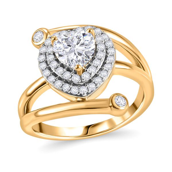 GP Amore Kollektion - Moissanit und Kanchanaburi blauer Saphir-Ring - 1,42 ct. image number 4