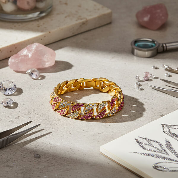 Wei&szlig;er Kristall Armband ca. 19 cm Std Gelb image number 1