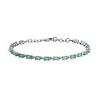 Kagem sambisches Smaragd Armband, ca. 19 cm, 925 Silber platiniert ca. 4,50 ct