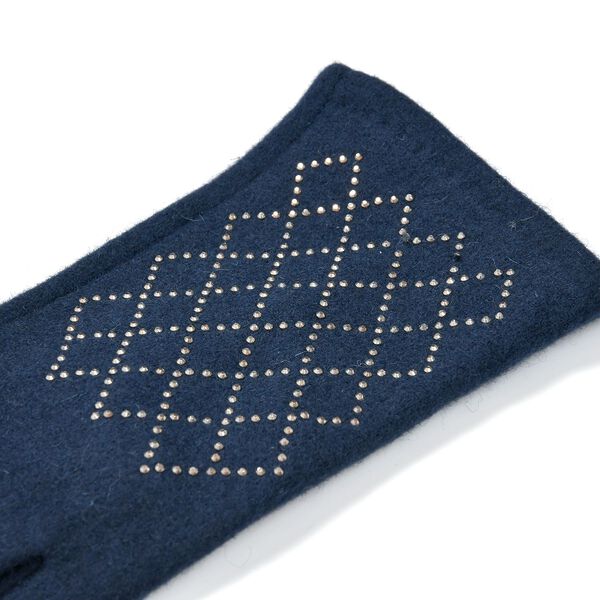 LA MAREY 2er-Set Kaschmir M&uuml;tzen und Handschuhen mit Mikropl&uuml;sch-Futter, Marineblau image number 6