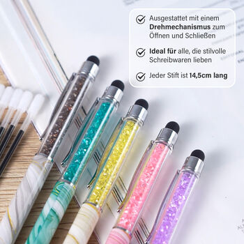 Kugelschreiber-Set, Marmor-Design, 14,5&times;1cm, 5 St&uuml;ck