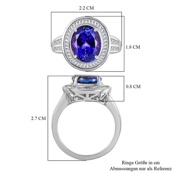 RHAPSODY AAAA Tansanit und VS Diamant Ring in 950 Platin - 5,59 ct. image number 5