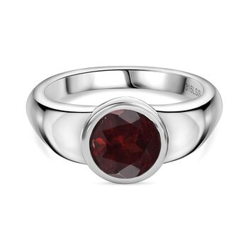 Roter Granat Ring, Edelstahl (Gr&ouml;&szlig;e 16.00) ca. 1.54 ct