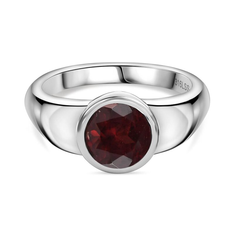 Roter Granat Ring Edelstahl (Größe 16.00) ca. 1,54 ct image number 0