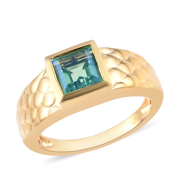 Pfau Triplett Quarz-Ring, 925 Silber Gelbgold Vermeil  ca. 1,76 ct image number 4