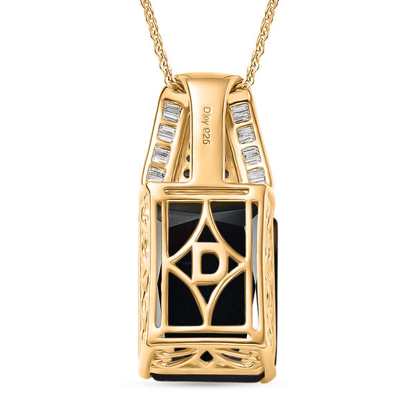 D'Joy schwarzer Spinell und Moissanit Anh&auml;nger mit 50cm Kette - 22,73 ct. image number 4