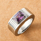 Amethyst farbener Zirkonia Ring, Edelstahl  ca. 2,56 ct image number 1