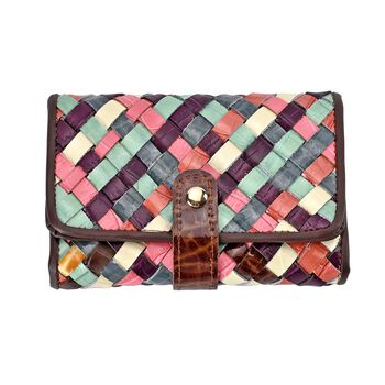 Chaos by Elsie - 100% gewebter Echtleder Geldb&ouml;rse mit RFID schutz, 14x10 cm, Gewebt