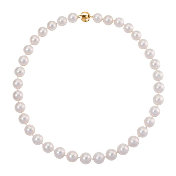 Wei&szlig;e Edison (12-14mm) Perle Halskette, 50cm image number 3