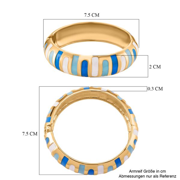 Emaille-Armreif im Streifen-Design, Hell- und Dunkelblau, ca. 18,5 cm, ca. 43 g image number 7